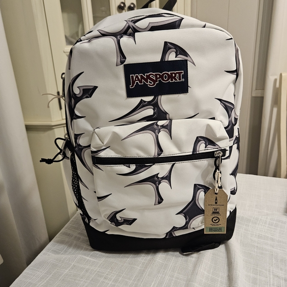 graphic jansport backpacks JoyAve Superbreak Backpack Fully padded back panel adds comfort for longer wear JanSport Black and White Graphic
